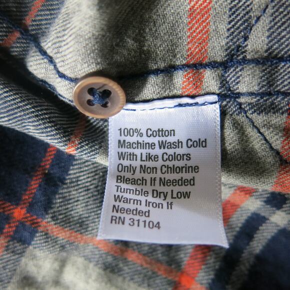 TRUE CRAFT *NWT* Flannel Shirt Boys Size L Button Down Plaid Blue Shirt Casual - Picture 5 of 5